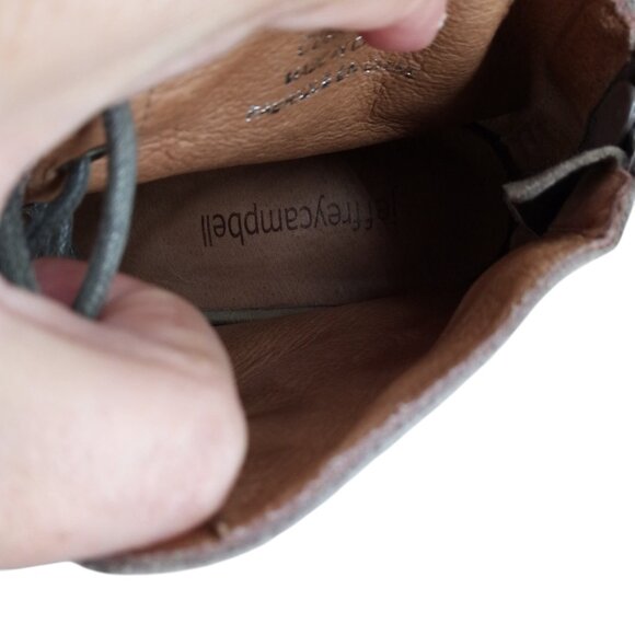 Jeffrey Campbell Cors Lace Up Open Toe Boots Booties Size 7.5 Suede Beige - Picture 9 of 15